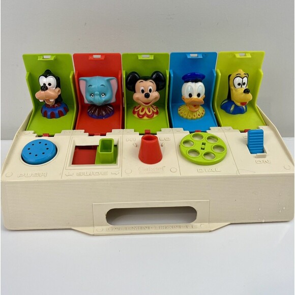 Disney Vtg Pop Up Toy Gabriel Industries Goofy Mickey Dumbo Donald 1975 *Works* - Picture 1 of 7
